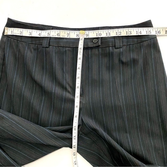 Career Black Pinstripe Straight Leg Slacks Pants 10 Office Siren Corpcore Office - Picture 8 of 10